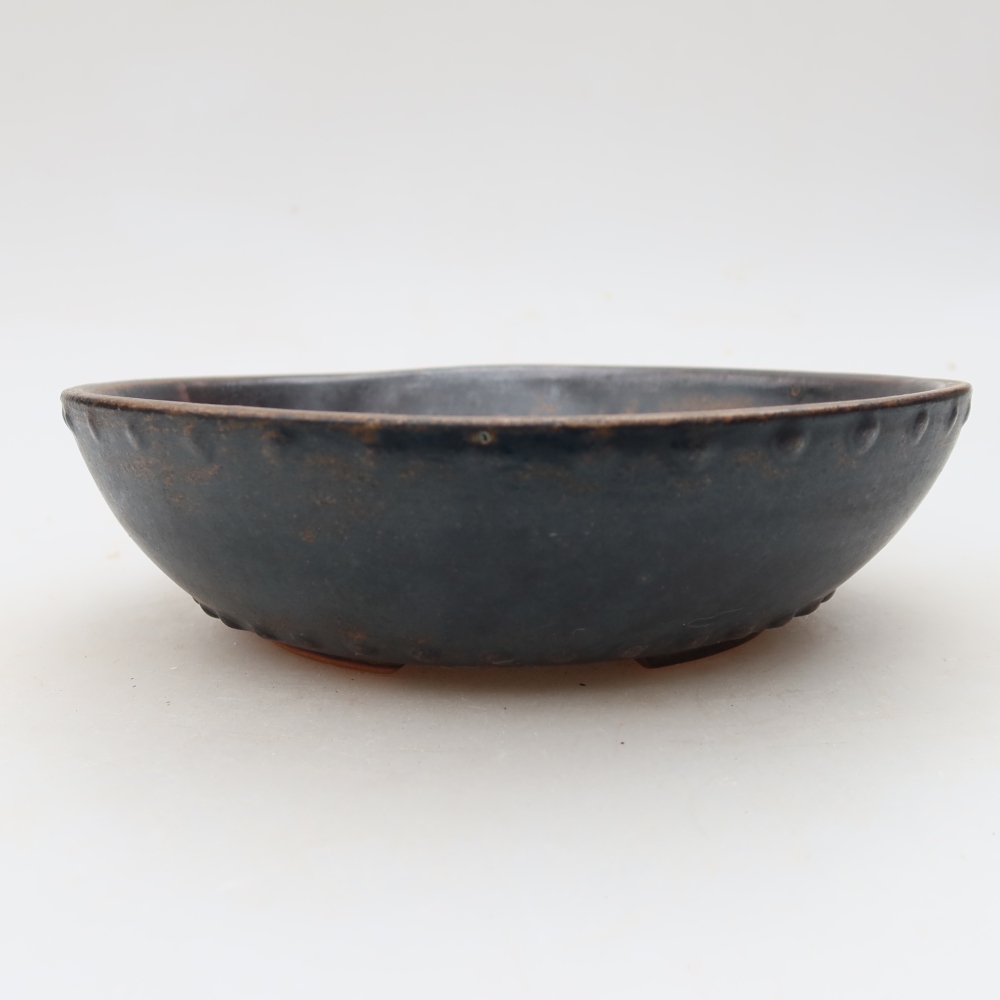 Ceramiczna miska do bonsai 17,5 x 17,5 x 5 cm, brązowa