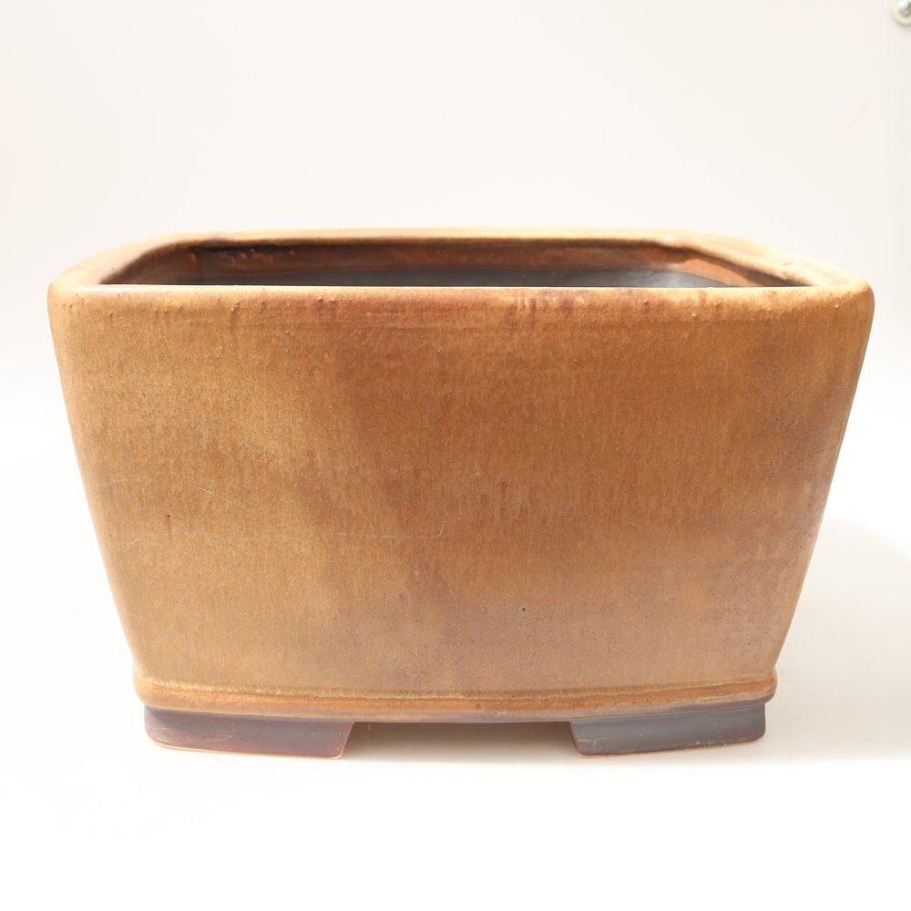 Ceramiczna miska do bonsai 26,5 x 26,5 x 15,5 cm, kolor brązowy