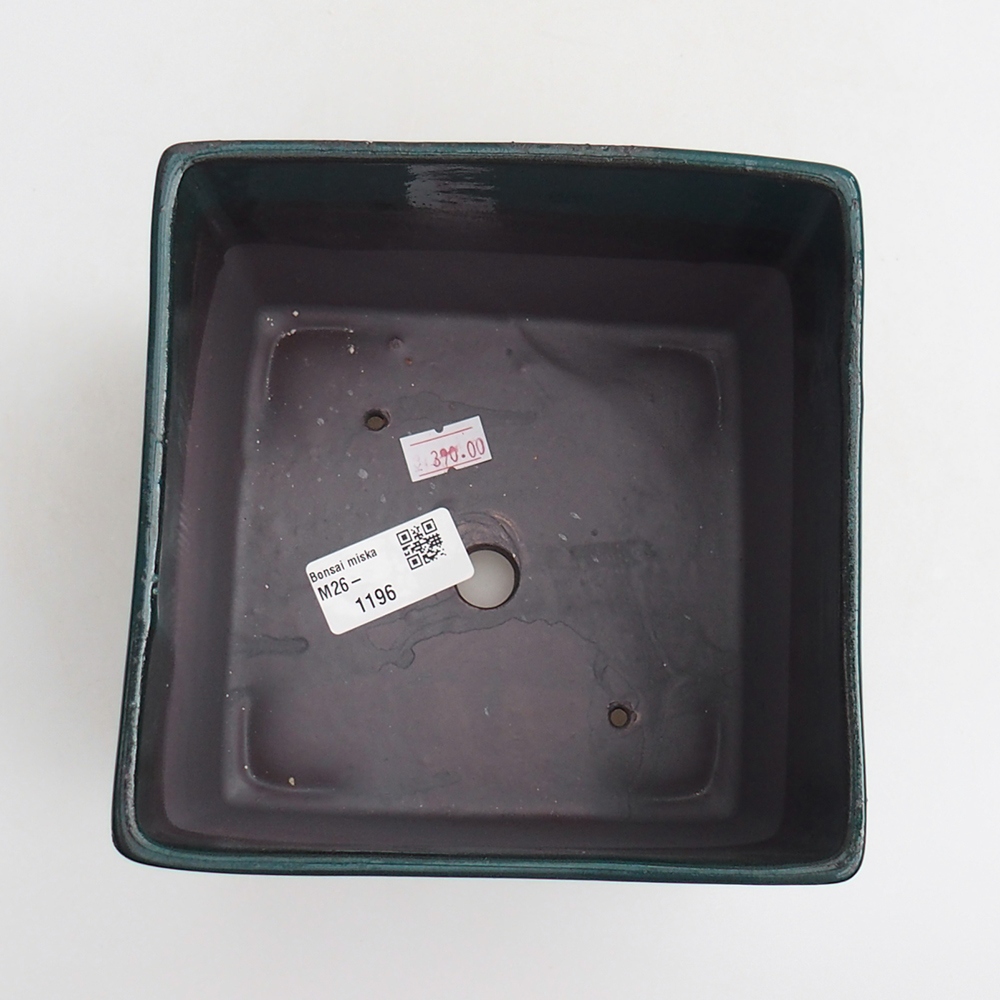 Ceramiczna miska do bonsai 15 x 15 x 10,5 cm, zielona