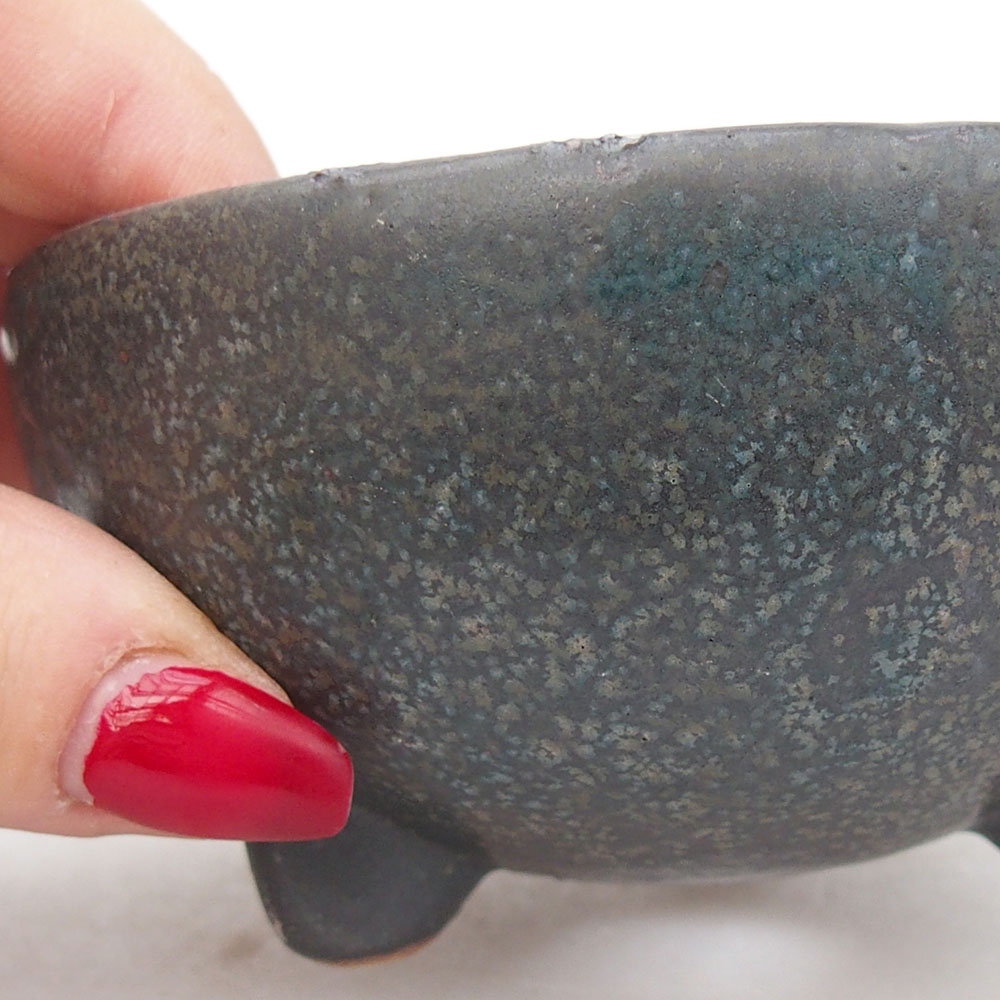 Ceramiczna miska do bonsai 9,5 x 9,5 x 5 cm, szara