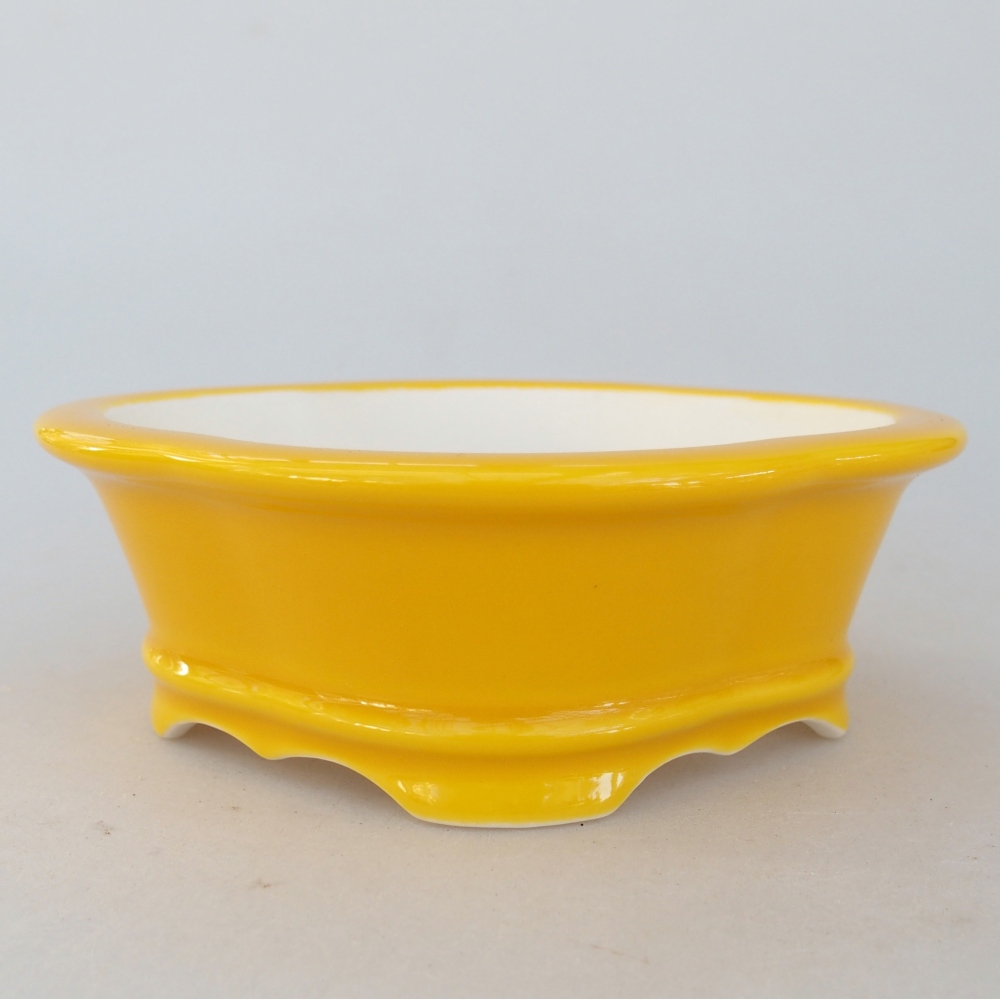 Ceramiczna miska do bonsai 13 x 12 x 5 cm, żółta