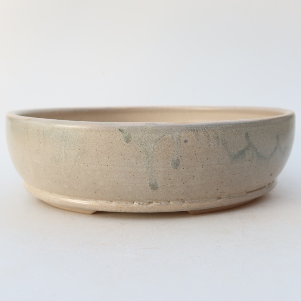 Ceramiczna miska do bonsai 20 x 20 x 5,5 cm, kolor beżowy