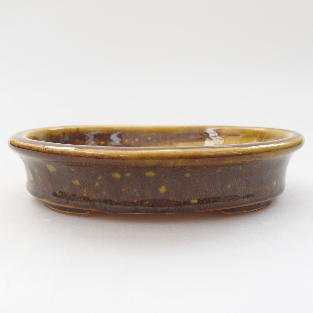 Ceramiczna miska bonsai 13 x 11 x 3 cm, kolor Żółty