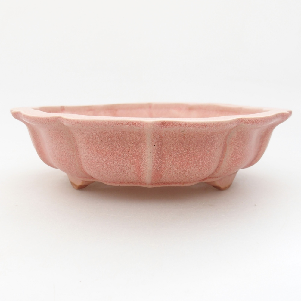Ceramiczna miska bonsai 18 x 18 x 5 cm, kolor różowy