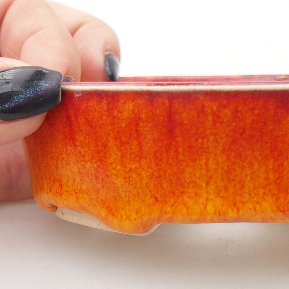 Mini miska do bonsai 9,5 x 8,5 x 3 cm, pomarańczowa