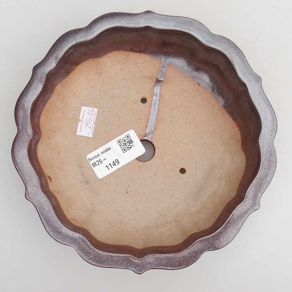 Ceramiczna miska do bonsai 18 x 18 x 4,5 cm, brązowa