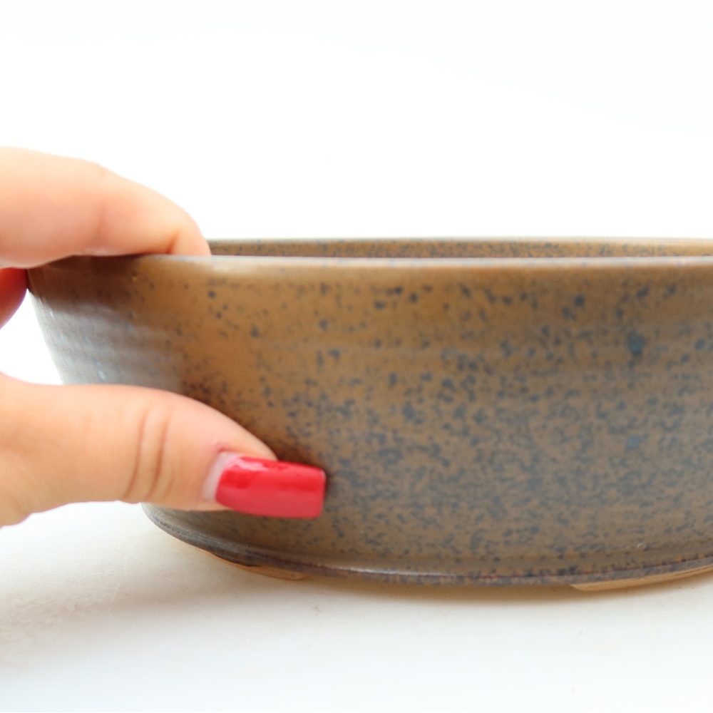Ceramiczna miska do bonsai 21 x 21 x 6,5 cm, kolor brązowy