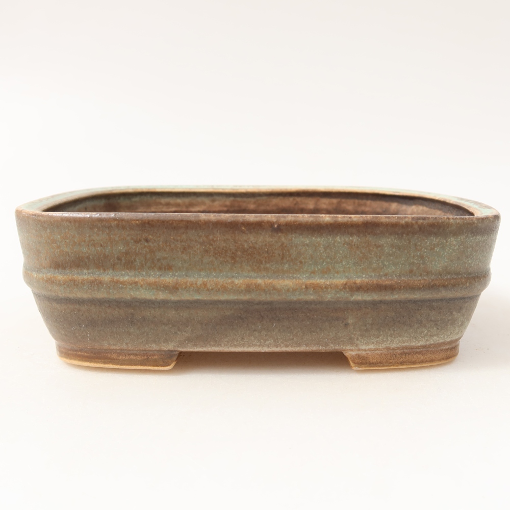 Ceramiczna miska do bonsai 14,5 x 11,5 x 4,5 cm, kolor zielony
