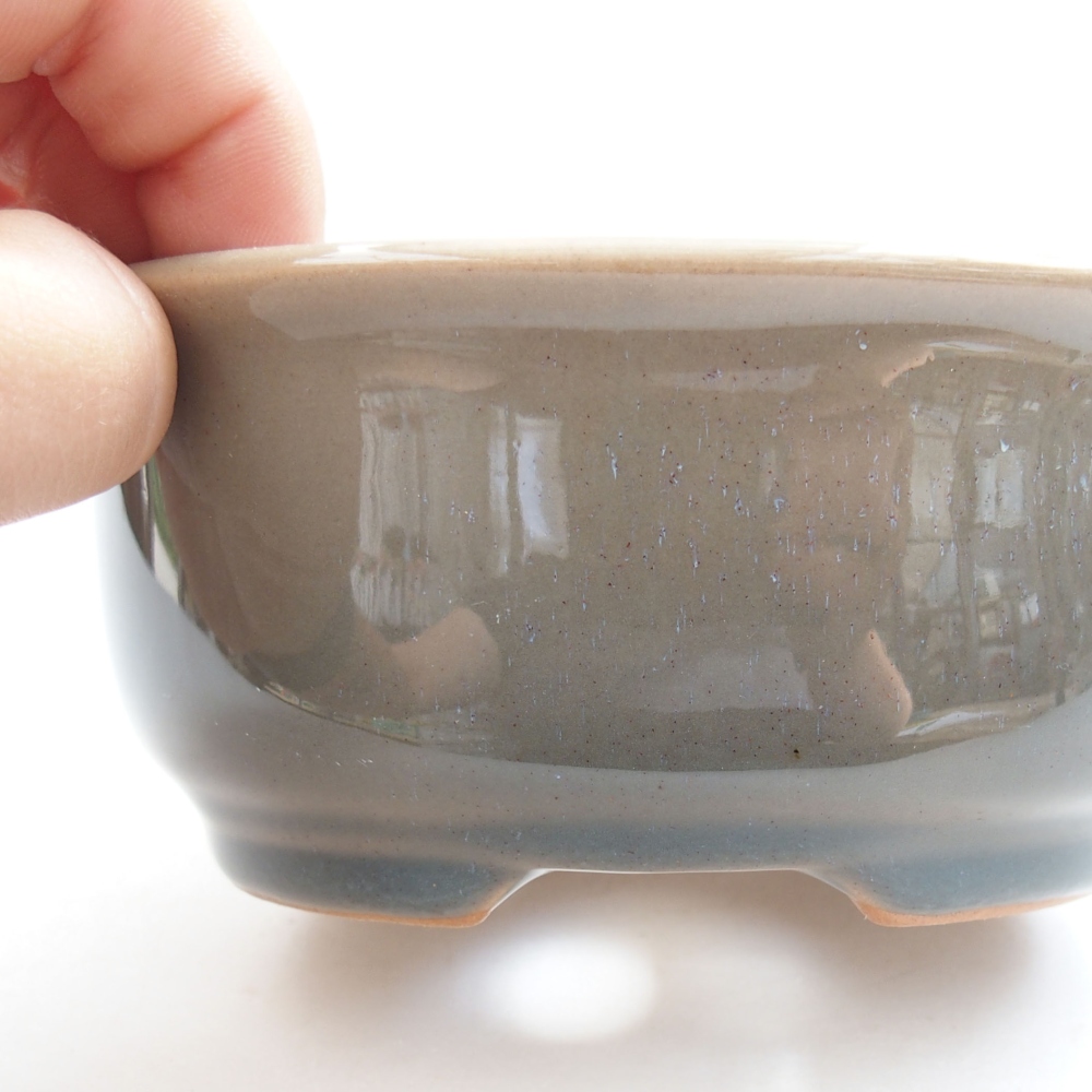 Ceramiczna miska bonsai 12,5 x 10,5 x 5,5 cm, kolor szary