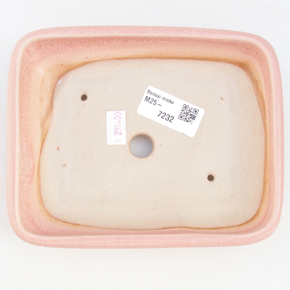 Ceramiczna miska na bonsai 16,5 x 13,5 x 3,5 cm, różowa