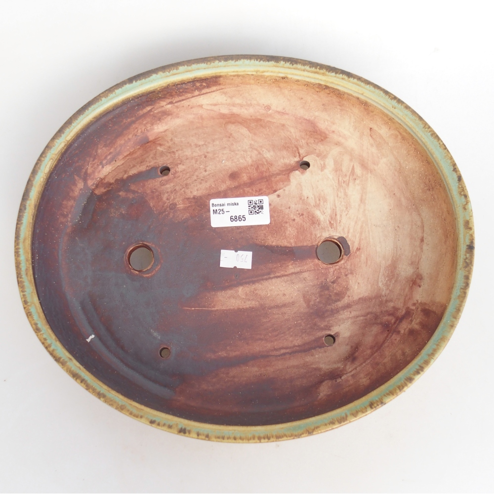 Ceramiczna miska na bonsai 28 x 24 x 6 cm, zielona