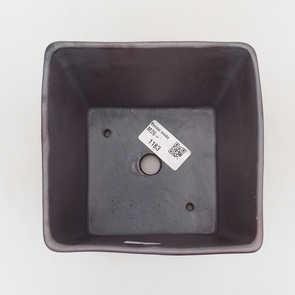 Ceramiczna miska bonsai 13 x 13 x 13 cm, kolor metaliczny