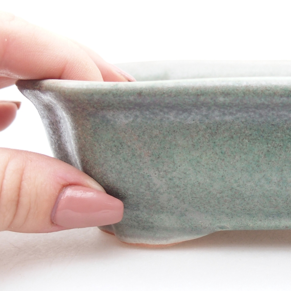 Ceramiczna miska do bonsai 15,5 x 12 x 4,5 cm, zielona