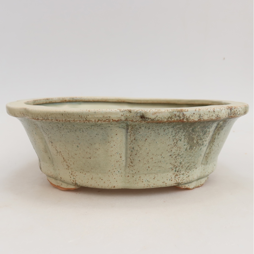 Ceramiczna miska na bonsai 26 x 26 x 8 cm, zielona