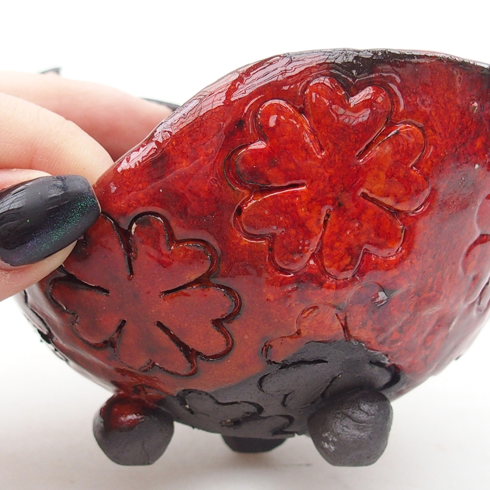 Ceramiczna muszla 10 x 9,5 x 7 cm, kolor czerwony