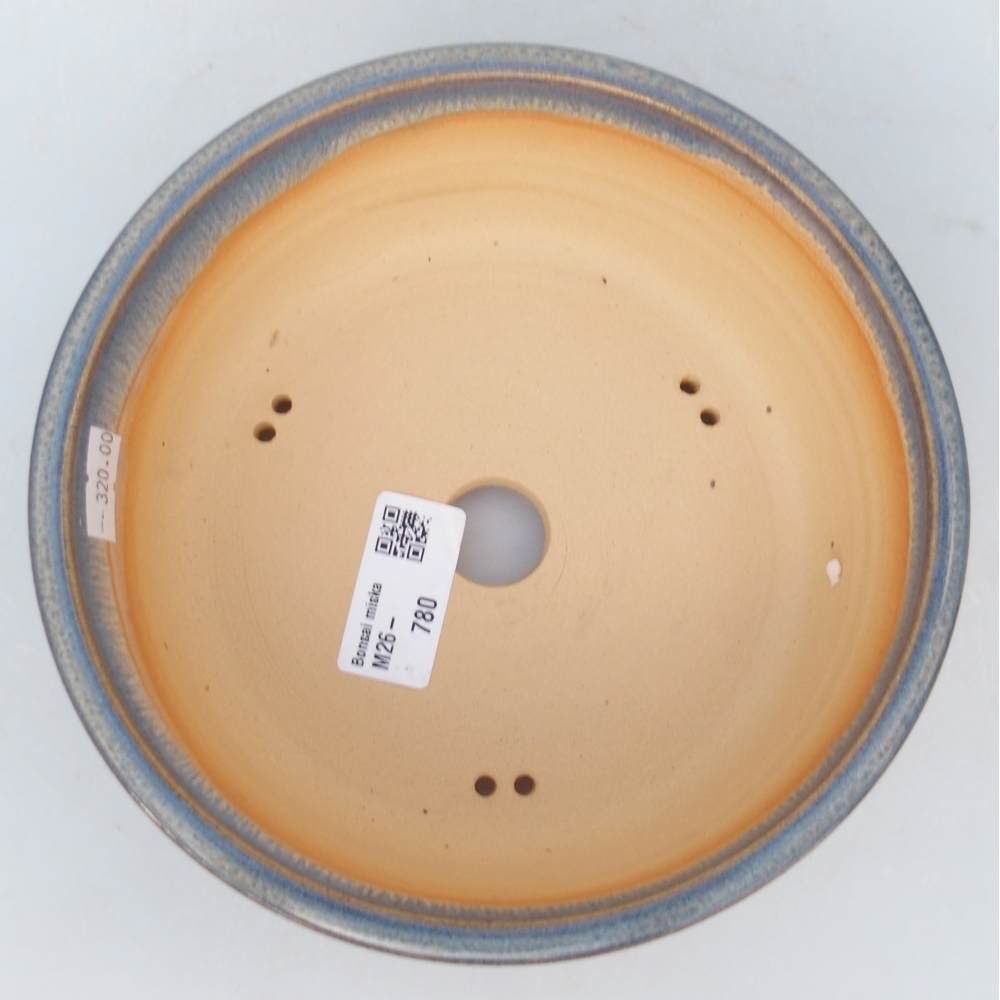 Ceramiczna miska na bonsai 17,5 x 17,5 x 6 cm, kolor niebieski