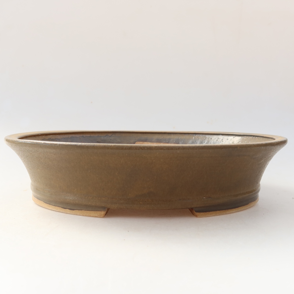 Ceramiczna miska do bonsai 24 x 21,5 x 5,5 cm, kolor brązowy