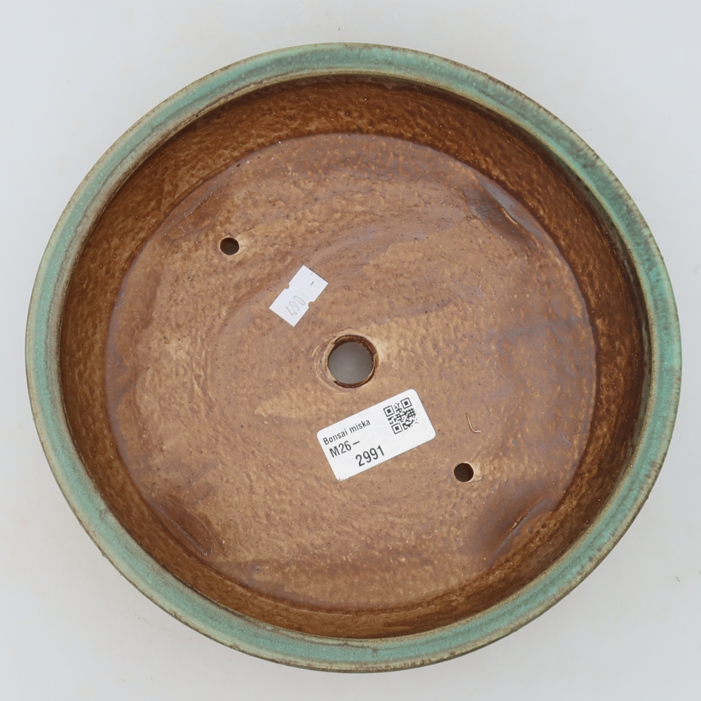 Ceramiczna miska do bonsai 21,5 x 21,5 x 6 cm, zielona