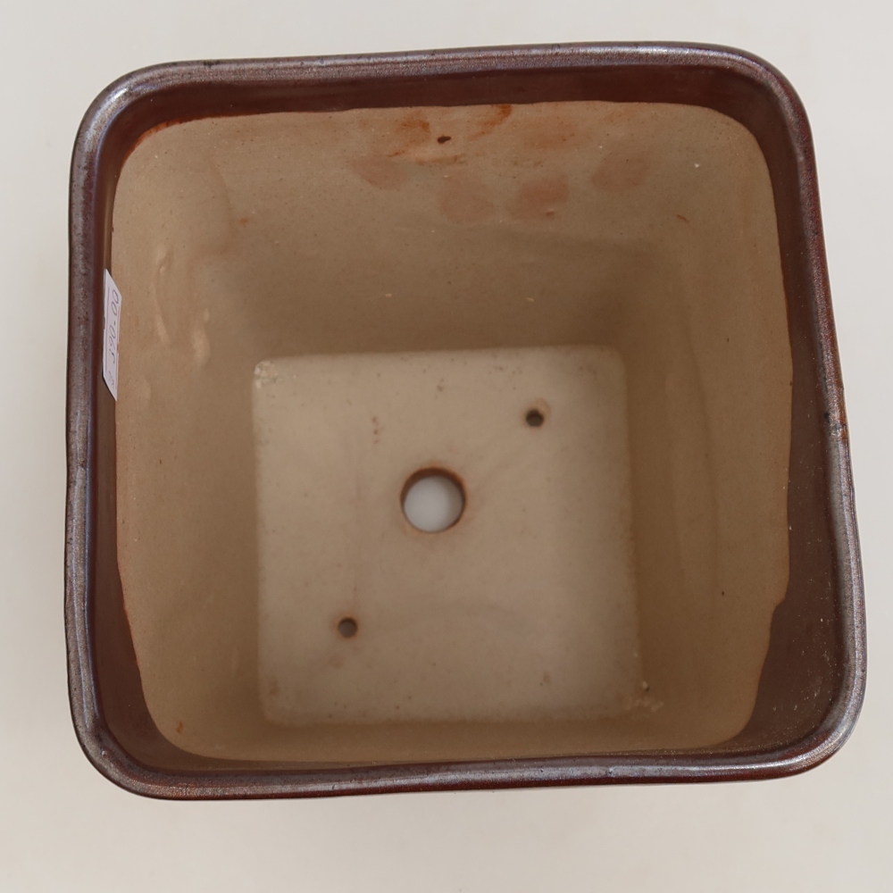 Ceramiczna miska bonsai 13,5 x 13,5 x 15 cm, kolor metaliczny