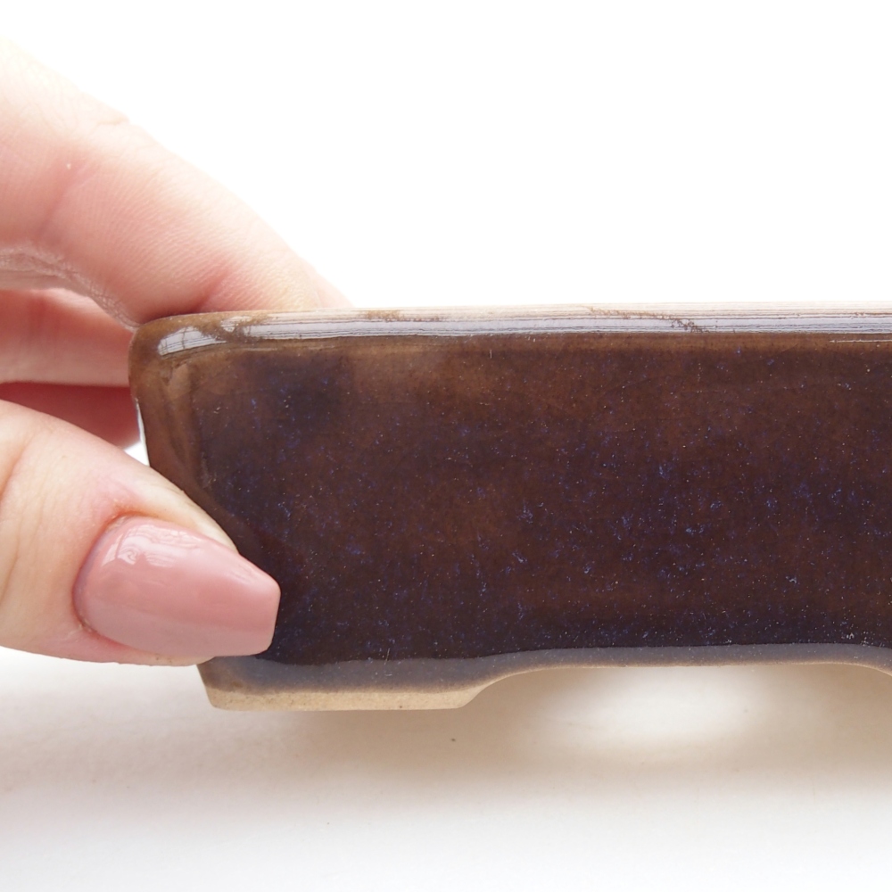 Ceramiczna miska do bonsai 10 x 7 x 3,5 cm, brązowa