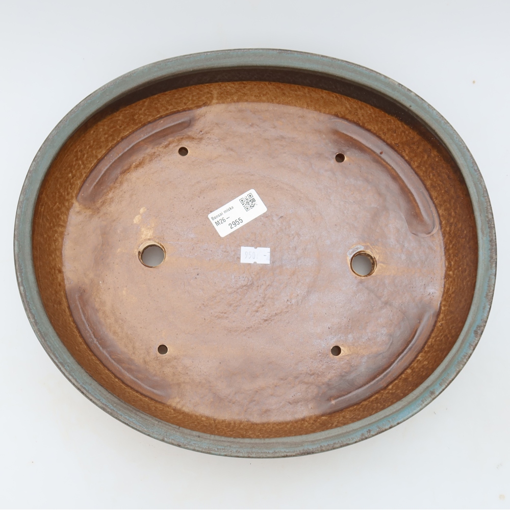 Ceramiczna miska do bonsai 32 x 28 x 6,5 cm, kolor niebieski