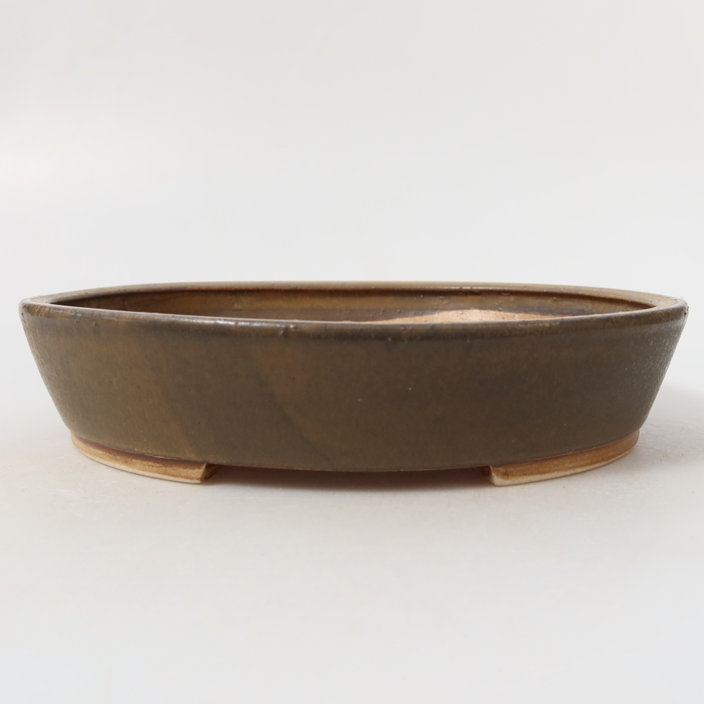 Ceramiczna miska na bonsai 21 x 19 x 4,5 cm, brązowa