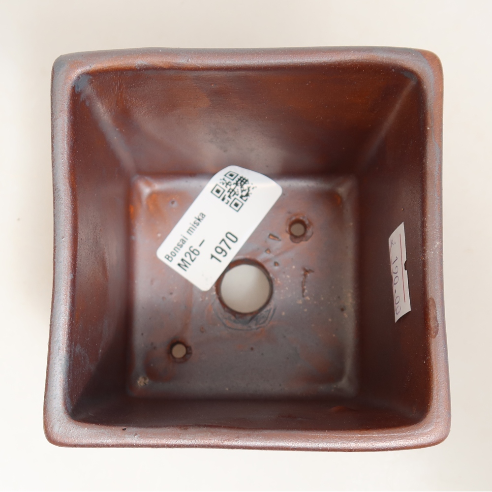 Ceramiczna miska do bonsai 9 x 9 x 8,5 cm, kolor metaliczny