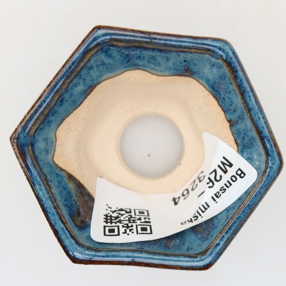 Ceramiczna miseczka do bonsai 5,5 x 5 x 3 cm, kolor niebieski