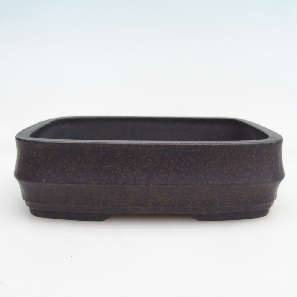 Ceramiczna miska do bonsai 14,5 x 10,5 x 4 cm, brązowo-ochrowa