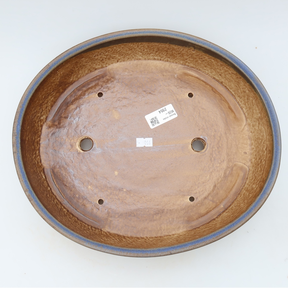 Ceramiczna miska do bonsai 32 x 28 x 6,5 cm, kolor niebieski