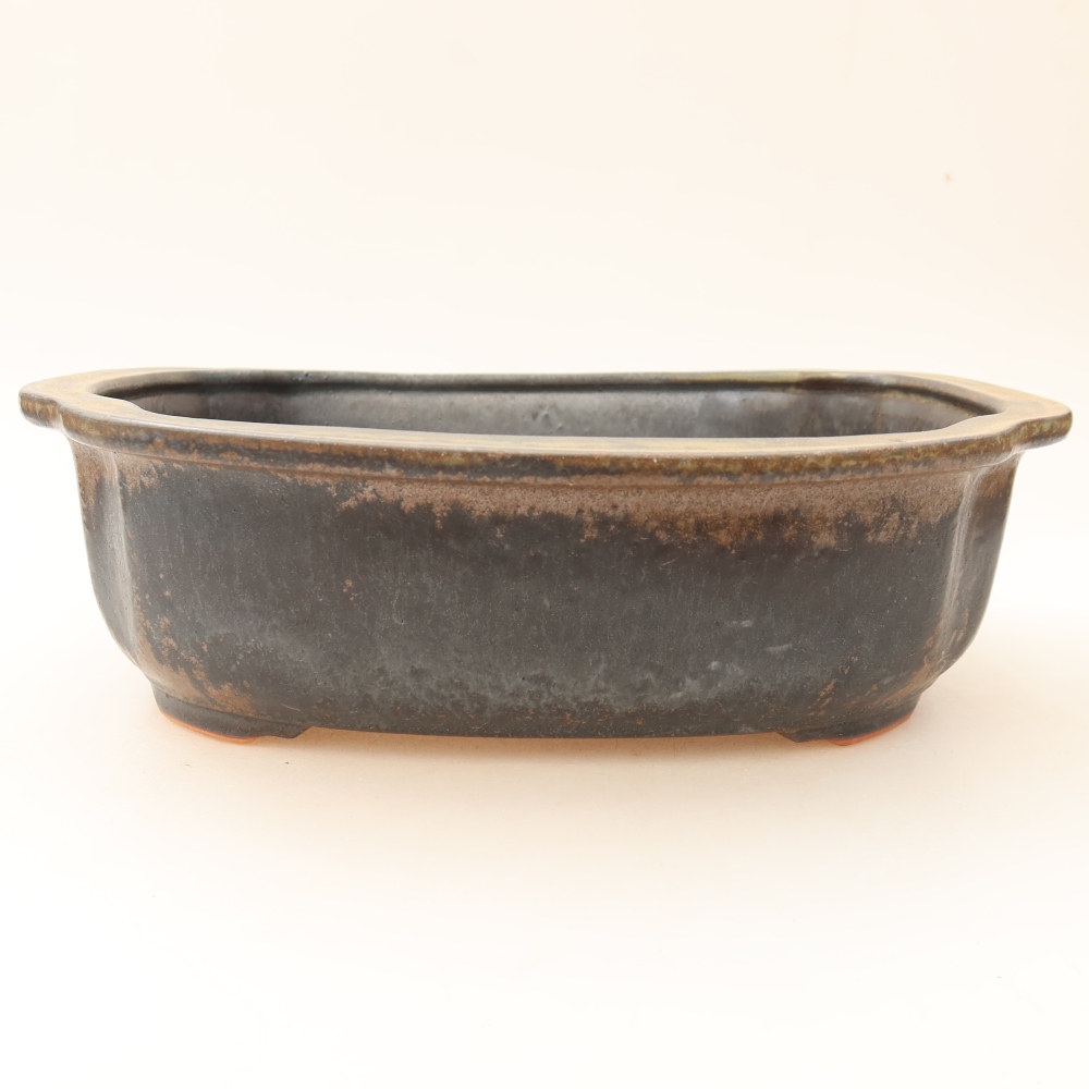 Ceramiczna miska do bonsai 24,5 x 21 x 7,5 cm, kolor brązowy