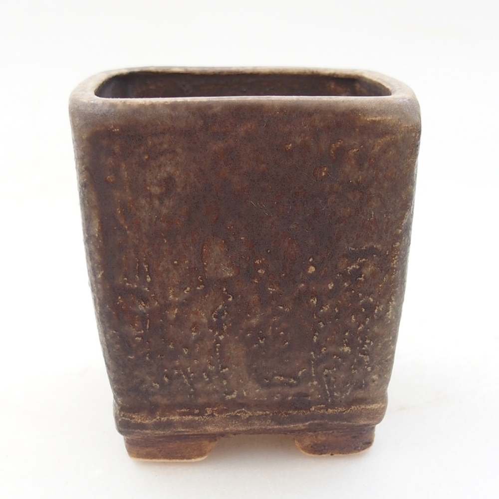Ceramiczna miska bonsai 6,5 x 6,5 x 7 cm, kolor brązowy