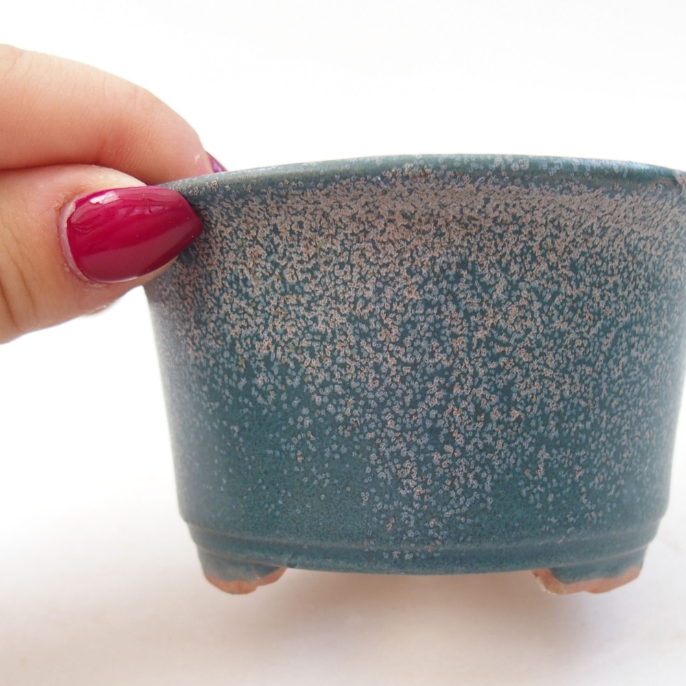 Ceramiczna miska bonsai 9 x 9 x 5 cm, kolor niebieski