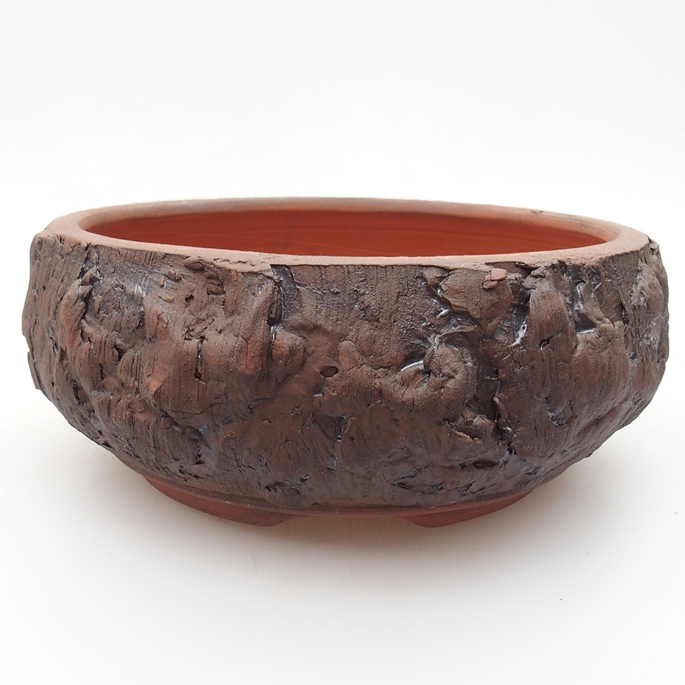 Ceramiczna miska bonsai 14,5 x 14,5 x 6 cm, kolor brązowy