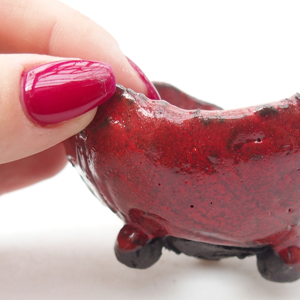 Muszla ceramiczna 7,5 x 7 x 5 cm, kolor czerwony