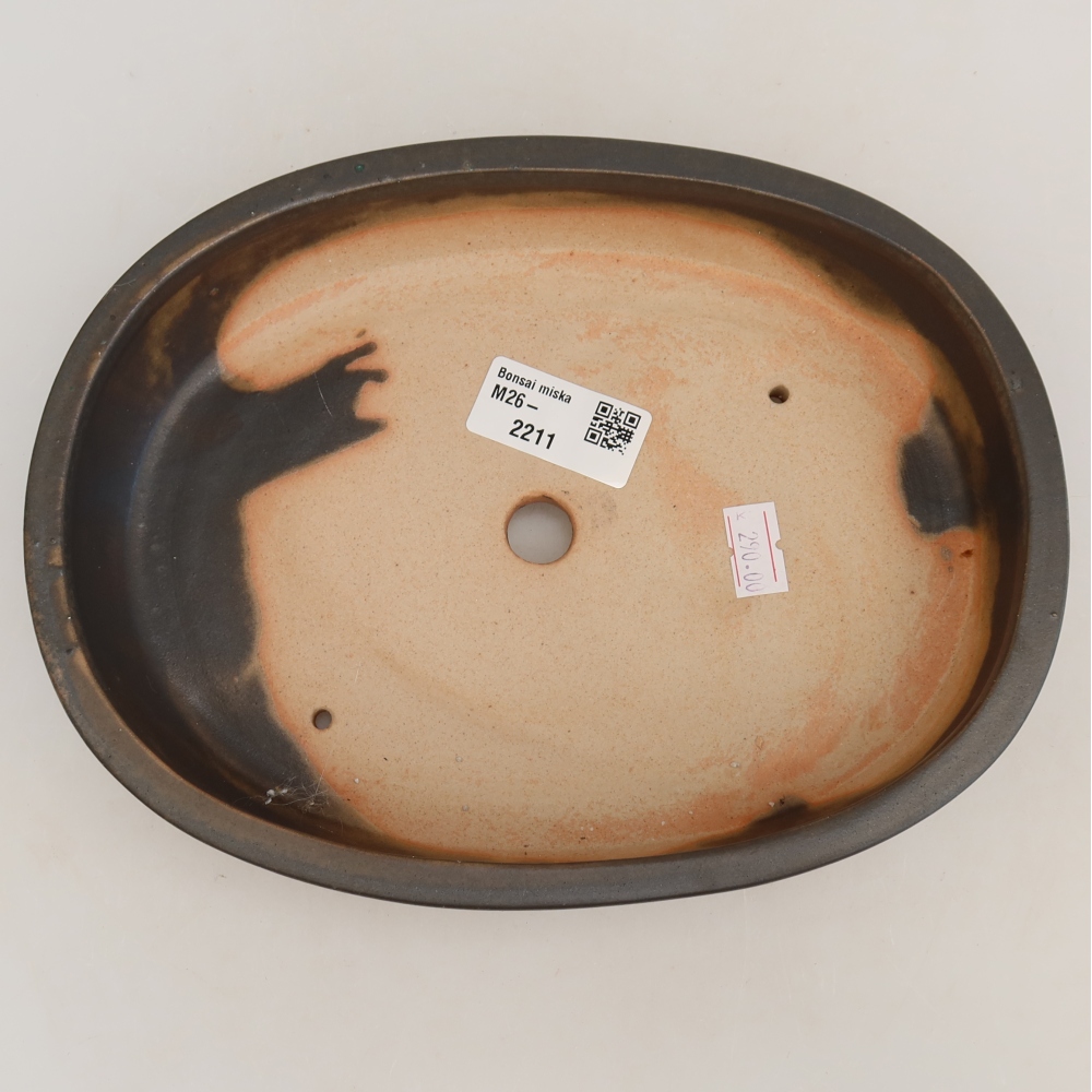 Ceramiczna miska do bonsai 22 x 17 x 4 cm, kolor szary