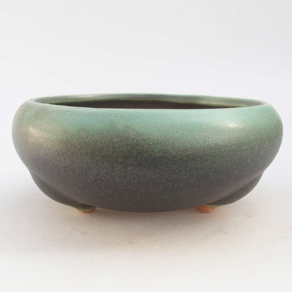 Ceramiczna miska do bonsai 14,5 x 14,5 x 7 cm, zielona