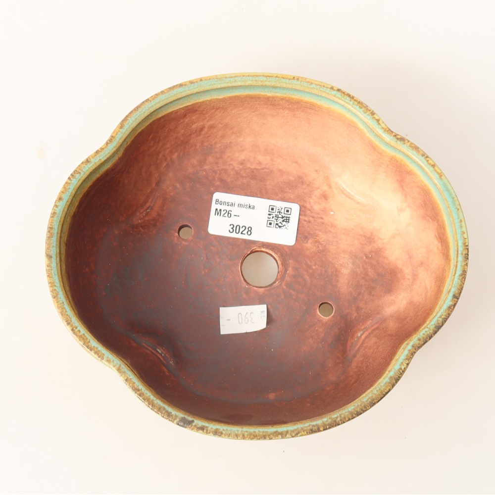 Ceramiczna miska do bonsai 17 x 15,5 x 5,5 cm, zielona