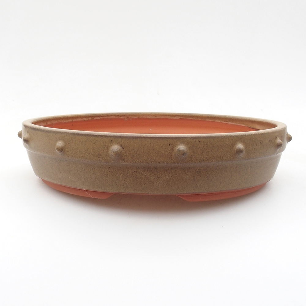 Ceramiczna miska bonsai 21,5 x 21,5 x 4,5 cm, kolor brązowy