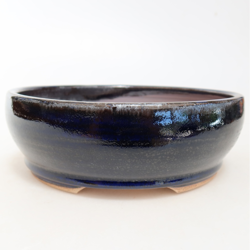 Ceramiczna miska do bonsai 16,5 x 16,5 x 5,5 cm, kolor niebieski