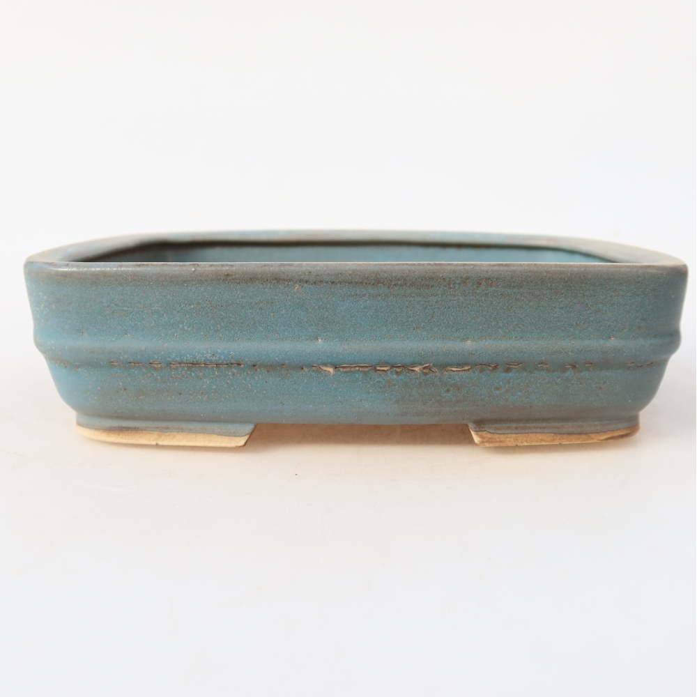 Ceramiczna miska do bonsai 17 x 13,5 x 4,5 cm, kolor niebieski