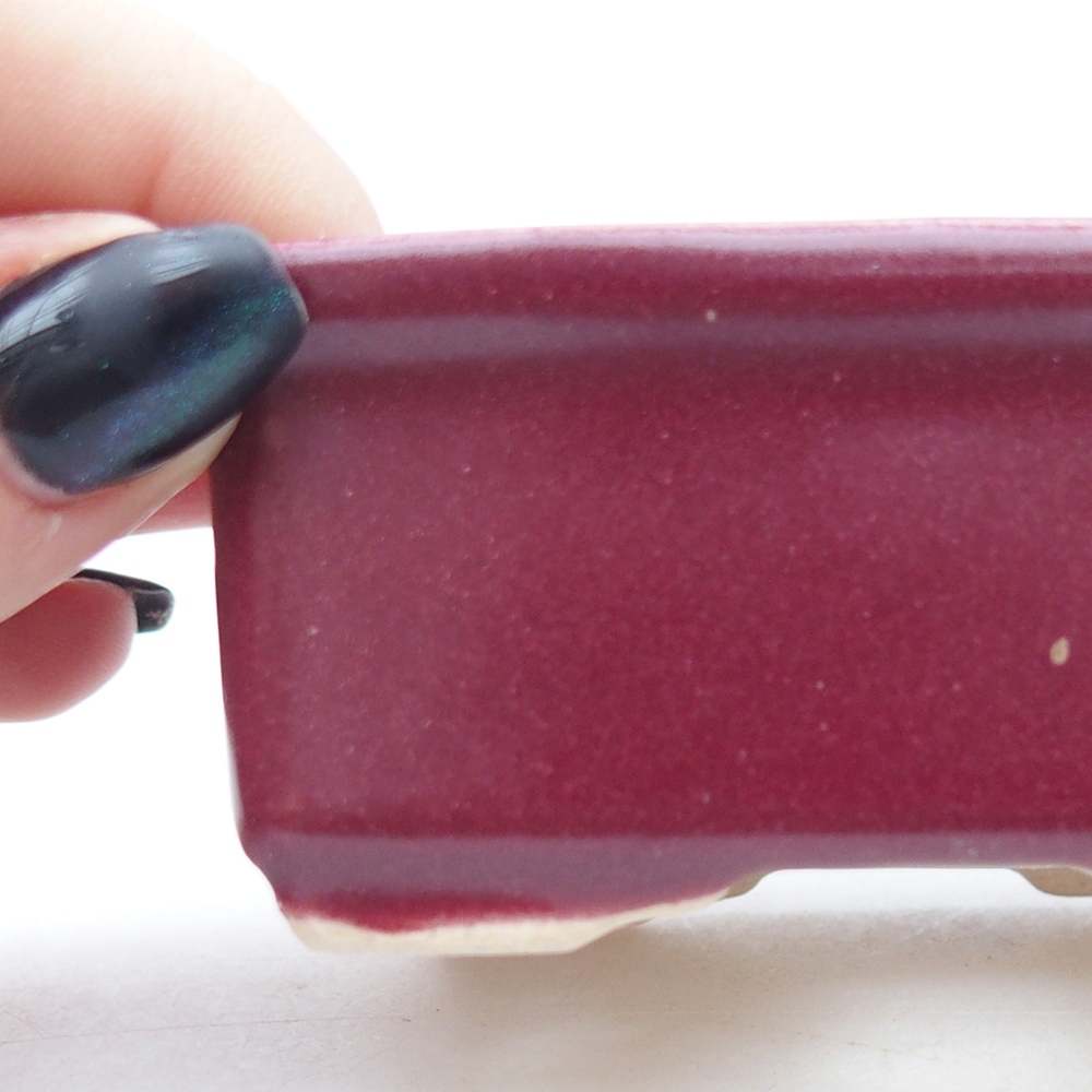 Mini miska do bonsai 8 x 6,5 x 3,5 cm, bordowa