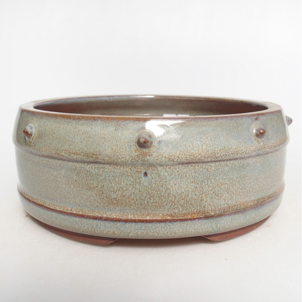 Ceramiczna miska do bonsai 16 x 16 x 6,5 cm, zielona