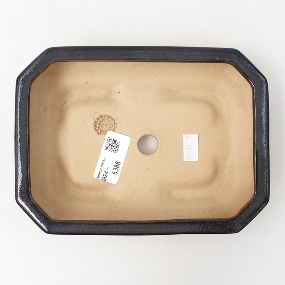 Ceramiczna miska bonsai 19 x 13,5 x 4 cm, kolor czarny