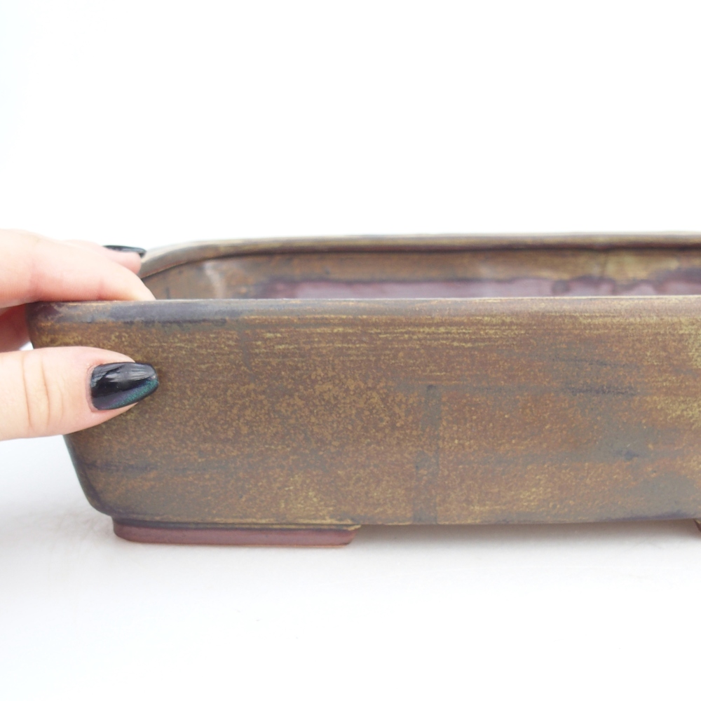 Ceramiczna miska do bonsai 26,5 x 20,5 x 7 cm, zielona