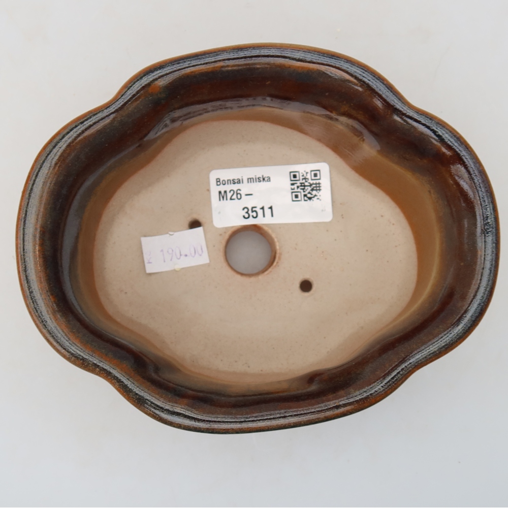 Ceramiczna miska do bonsai 13,5 x 11 x 6 cm, kolor brązowy