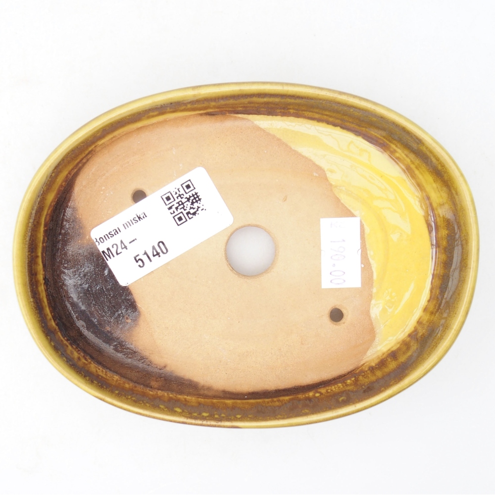 Ceramiczna miska bonsai 13 x 10 x 2,5 cm, kolor Żółty