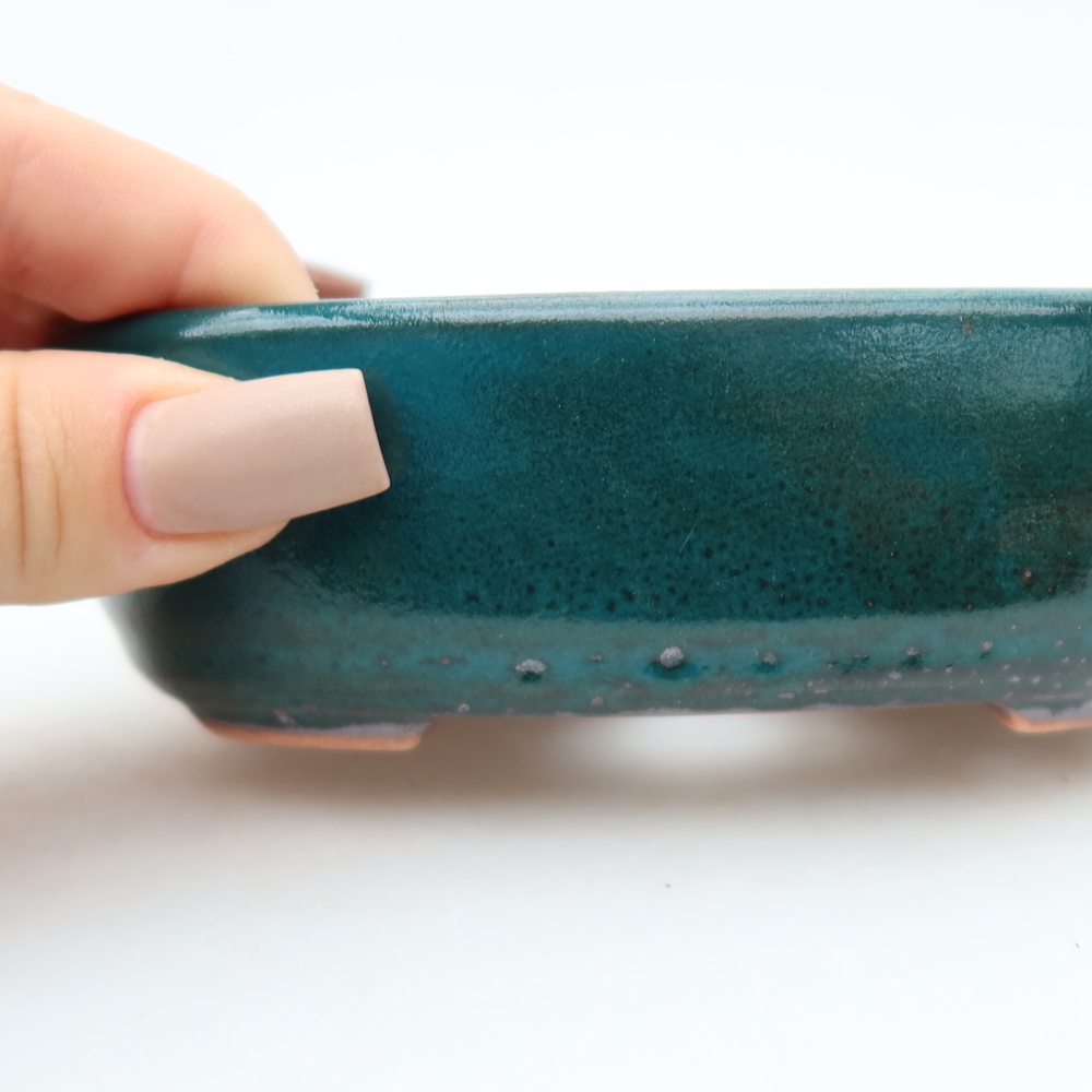 Ceramiczna miska do bonsai 13 x 8,5 x 4 cm, kolor zielony