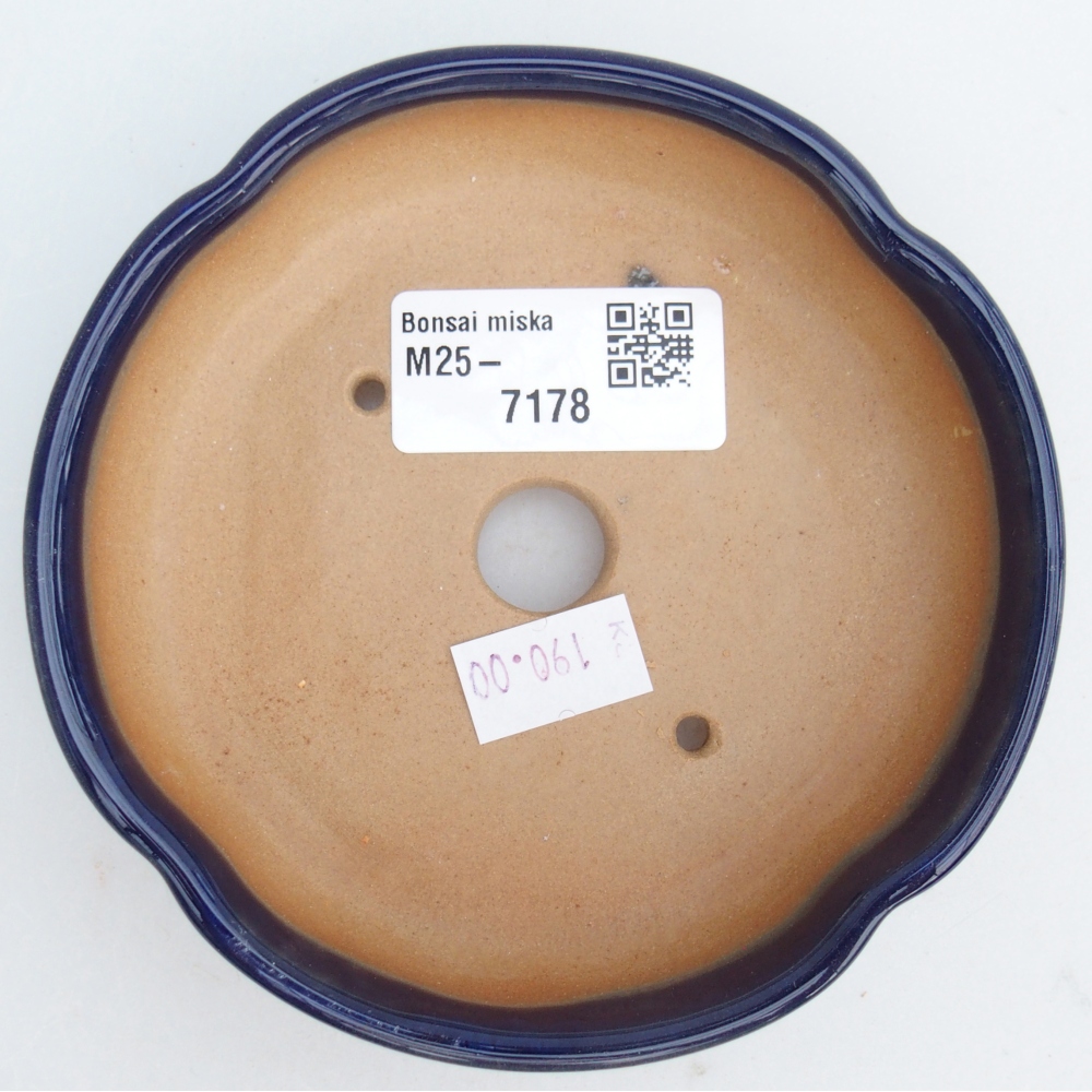 Ceramiczna miska na bonsai 11 x 11 x 3 cm, kolor niebieski