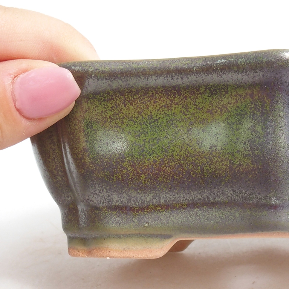 Ceramiczna miska bonsai 15,5 x 11,5 x 4,5 cm, kolor zielony